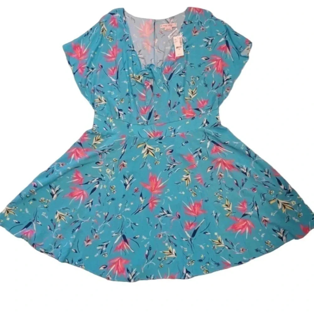Pennington’s In Every Story Blue Floral Birds Dress Size 1X